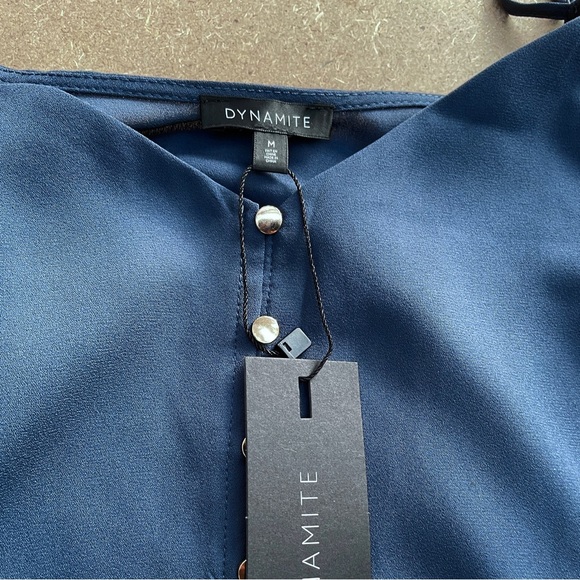 Dynamite Women’s Camisole Tank Buttons Spaghetti Strap Grey Size M - Picture 2 of 3